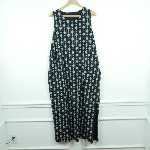 Land's End XL Maxi Dress Cotton Jersey Pockets Relaxed Boho Vacation - Picture 1 of 7